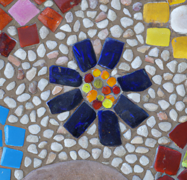 Mosaik Blume symbolisiert die verschiedenen Führungsrichtungen der Augen beim OEI